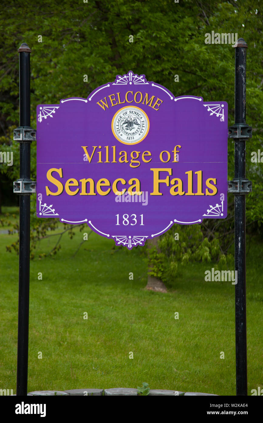Sign on entering Seneca Falls, NY, said to be the inspiration for
