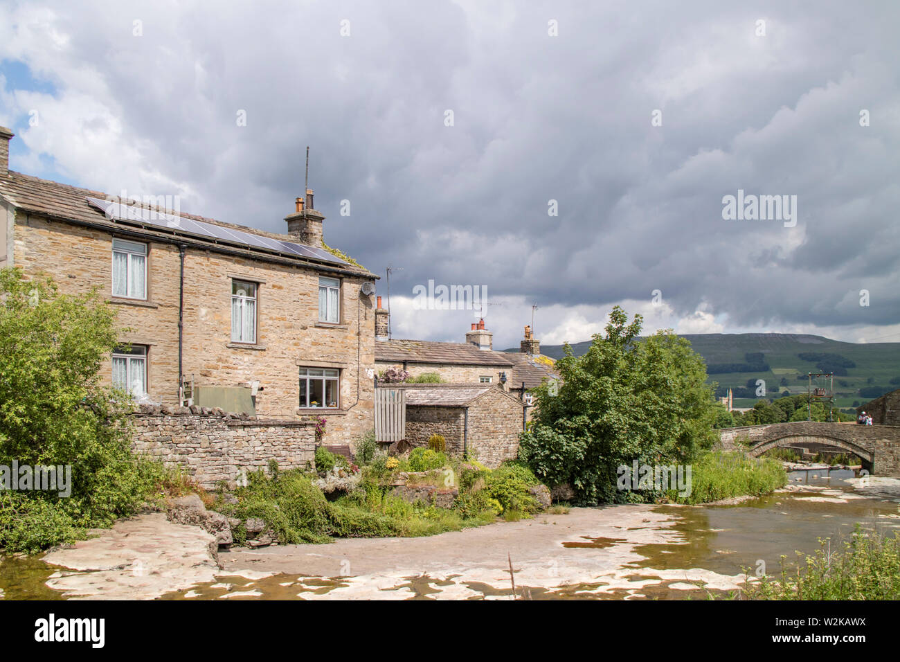 The attractive village of Gale Wensleydale, Yorkshire Dales National Park, North Yorkshire, England Stock Photo