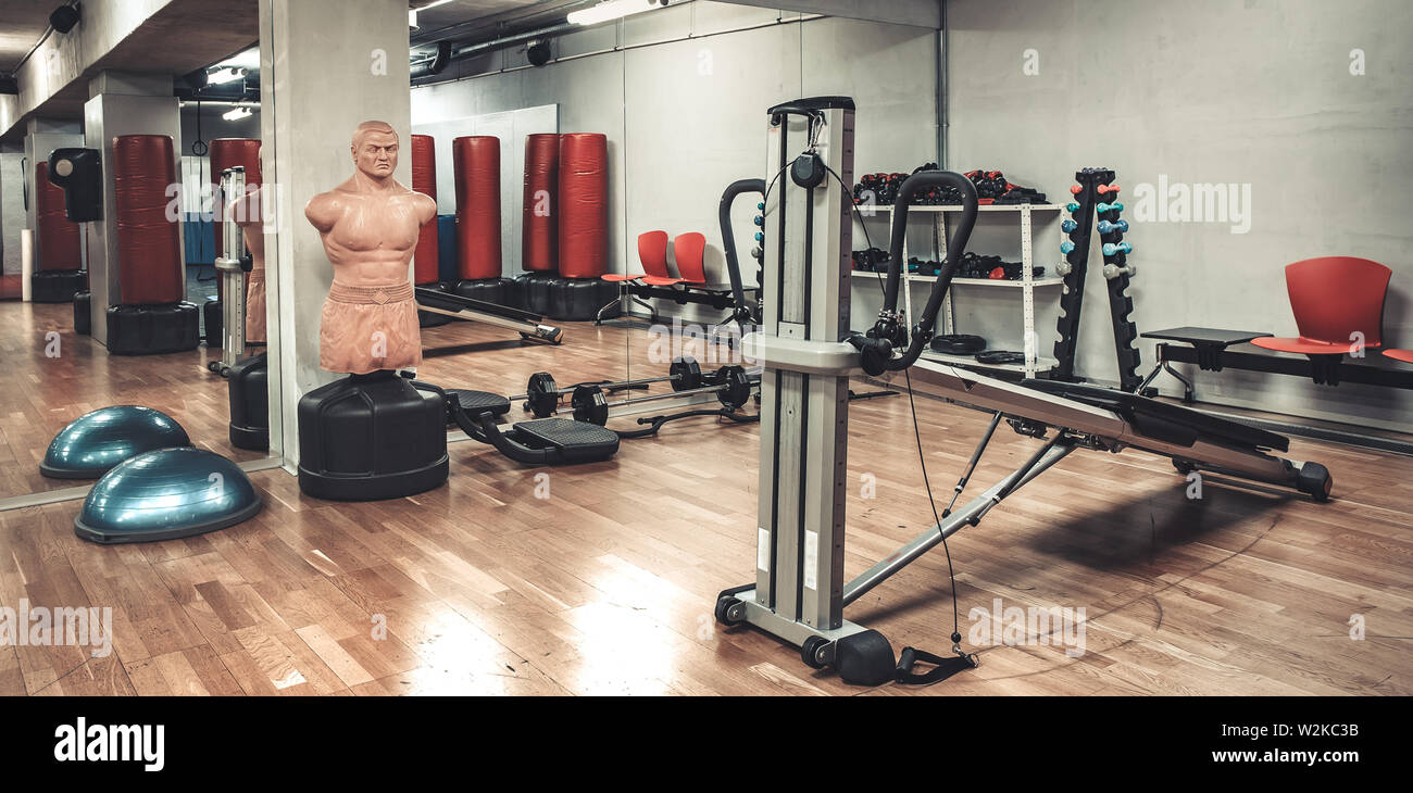 Empty boxing area in the gym Stock Photo