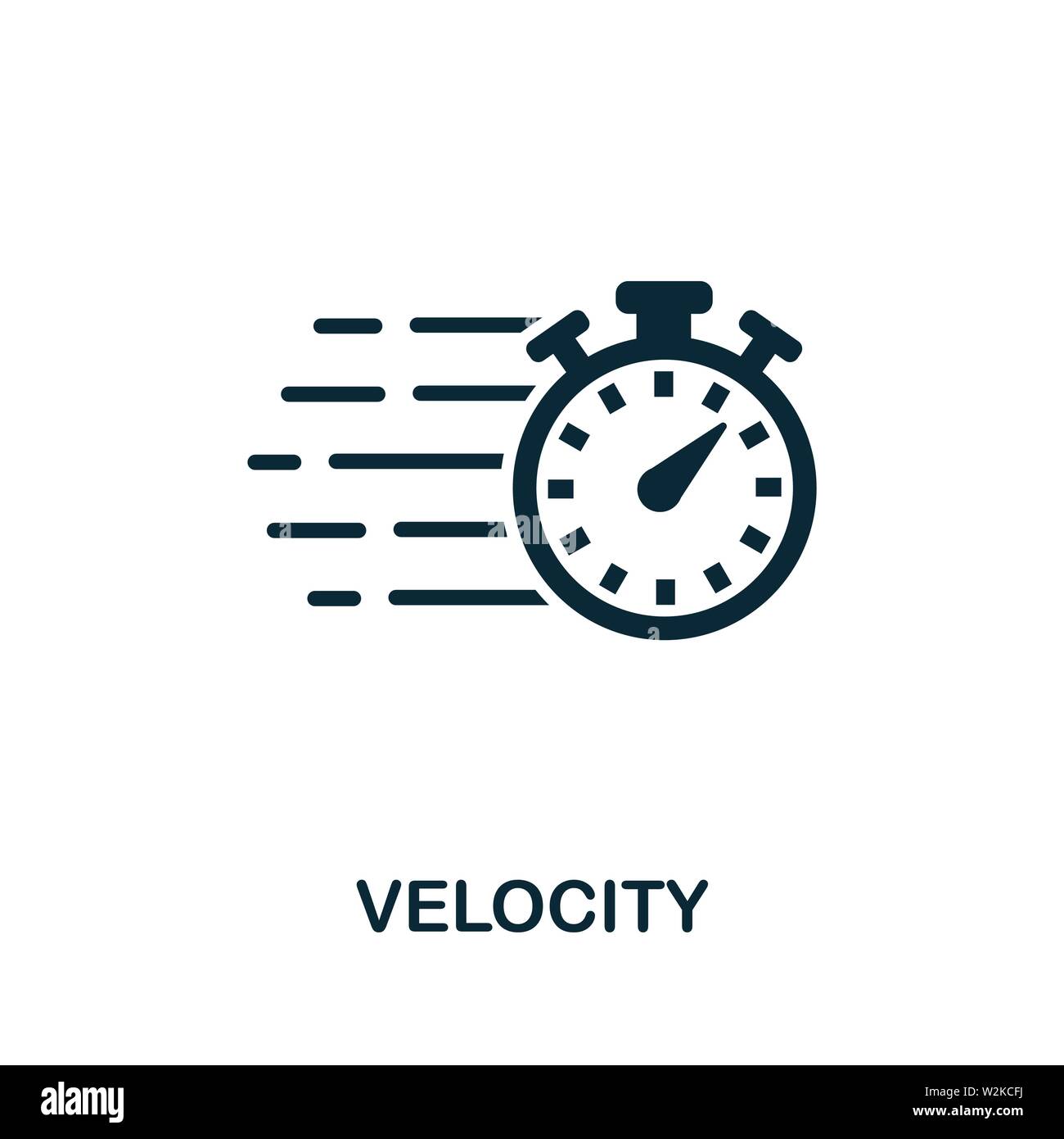 Velocity vector icon symbol. Creative sign from agile icons collection. Filled flat Velocity icon for computer and mobile Stock Vector