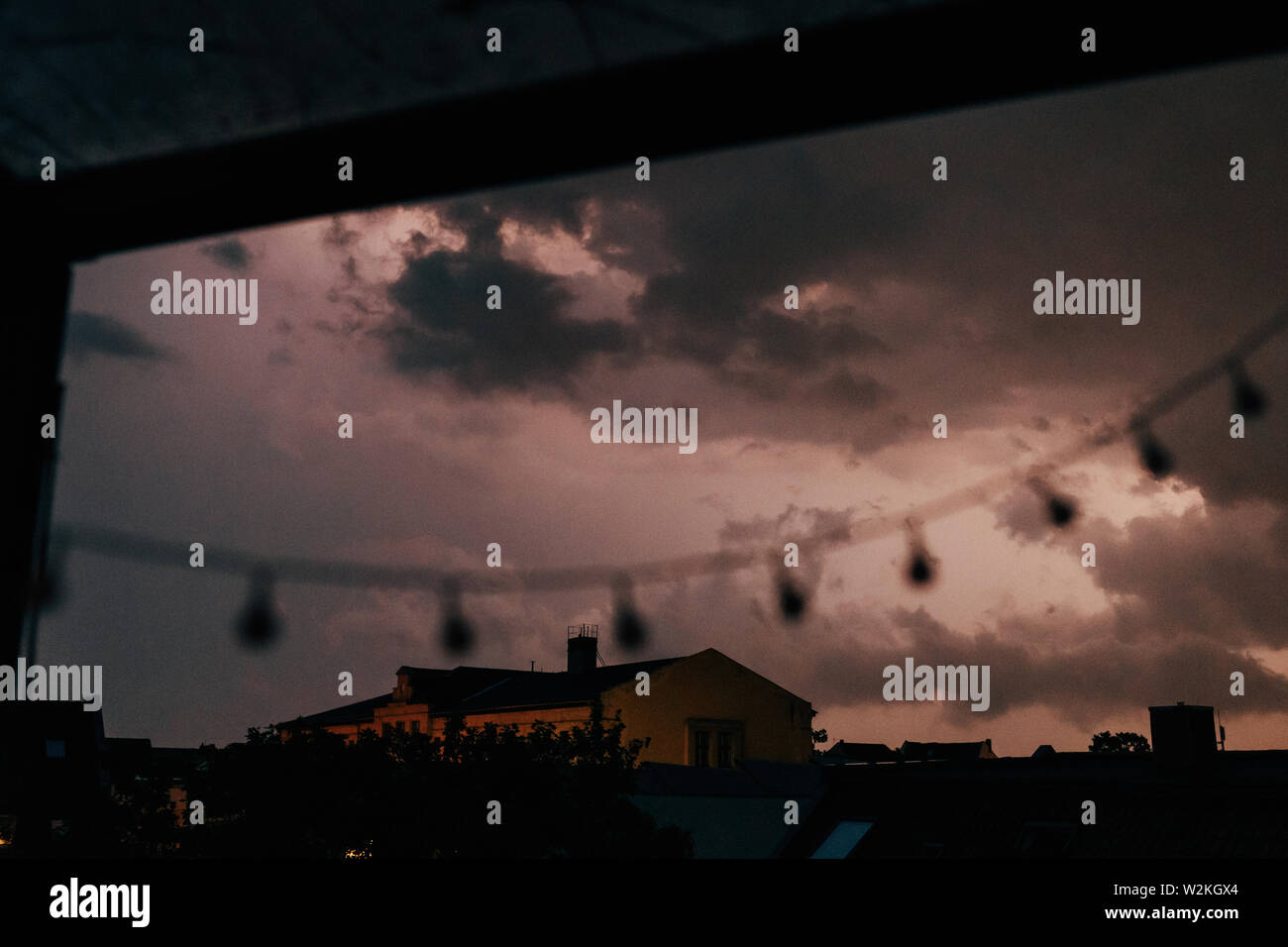 photo of dramatic view of a thunder sky from balcony Stock Photo - Alamy