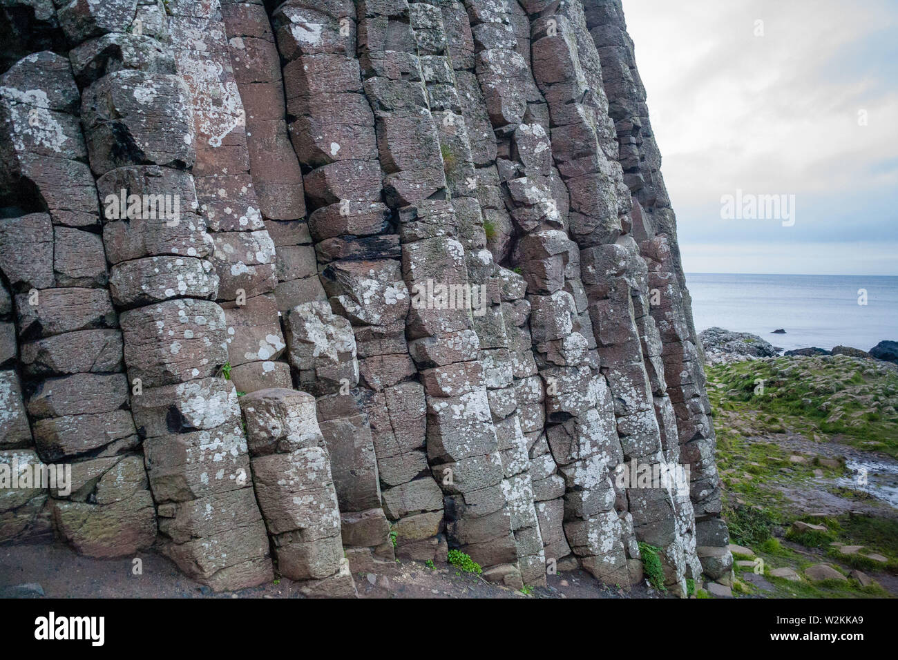 Giant's Causeway, interlocking basalt columns Stock Photo