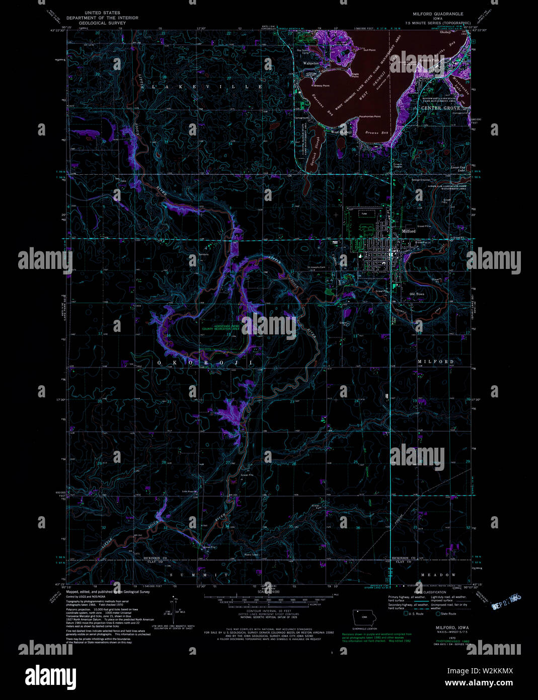 Milford iowa map hires stock photography and images Alamy