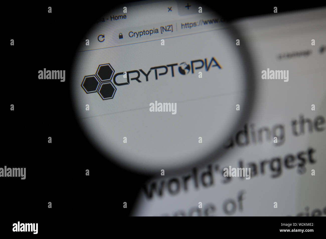 Cryptopia the New Zealand cryptocurrency exchange Stock Photo