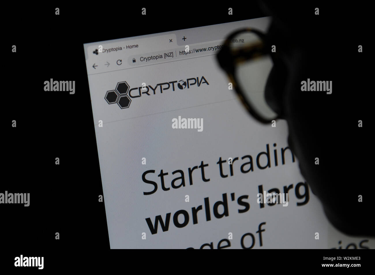 Cryptopia the New Zealand cryptocurrency exchange Stock Photo