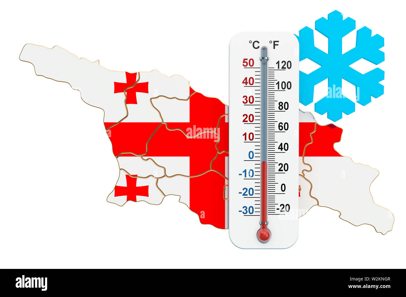 Extreme cold in concept. 3D rendering isolated on white