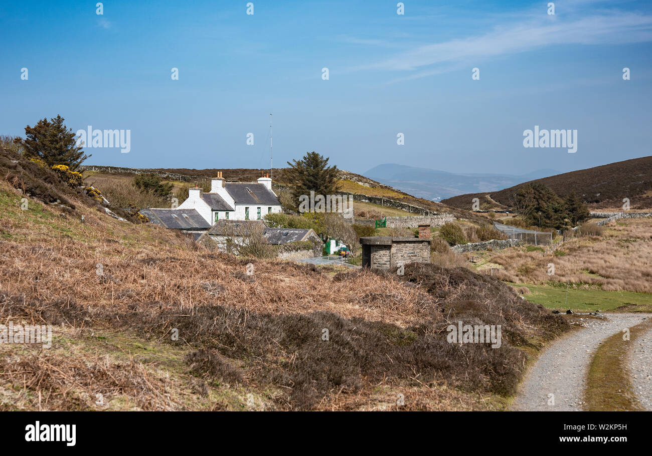 Calf of Man self catering hostel Cottages Stock Photo