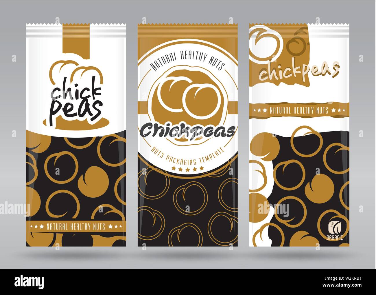 Chickpeas packaging set Stock Vector