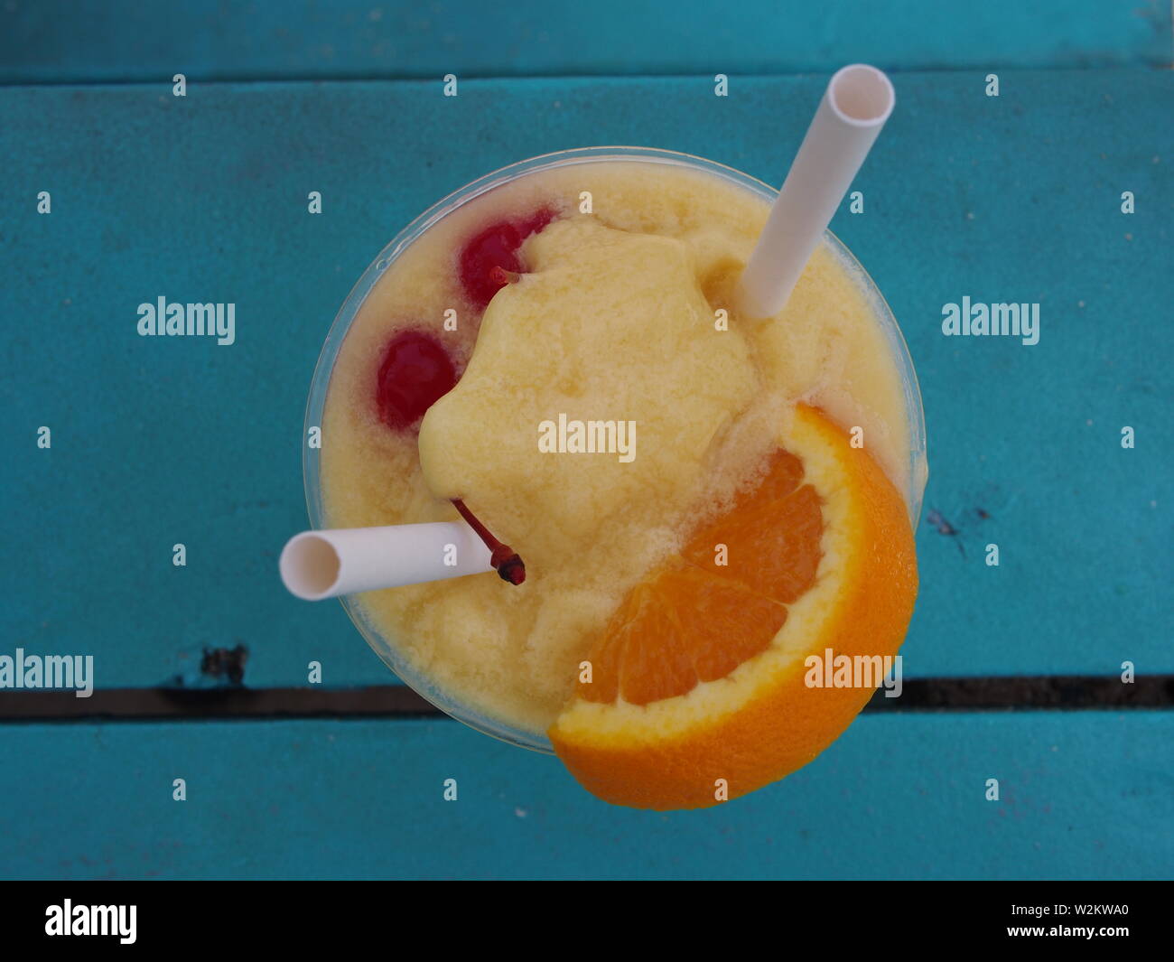 Mango Colada at Blanchards Beach Shack, Mead's Bay, Anguilla, BWI Stock Photo Alamy