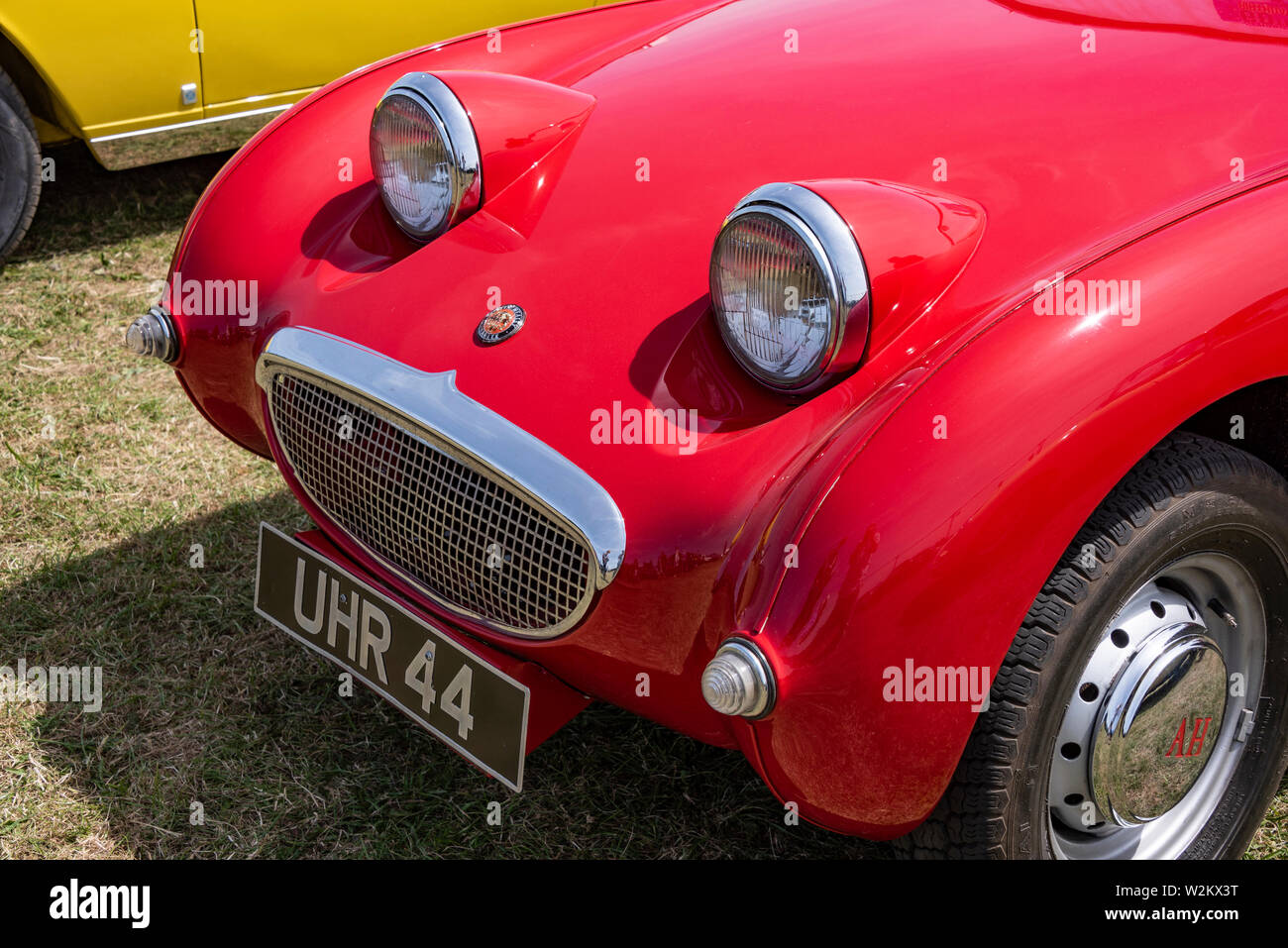 An Austin Healey 'Frogeye' Sprite at the 2018 Flywheel Festival at Bicester Heritage Stock Photo
