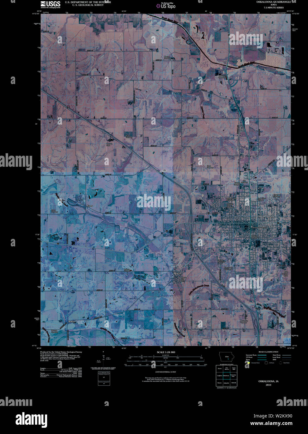 Oskaloosa iowa map hires stock photography and images Alamy