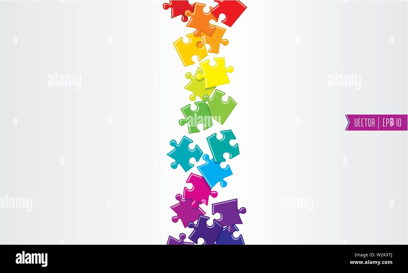 Spilled colored vector puzzles Stock Vector