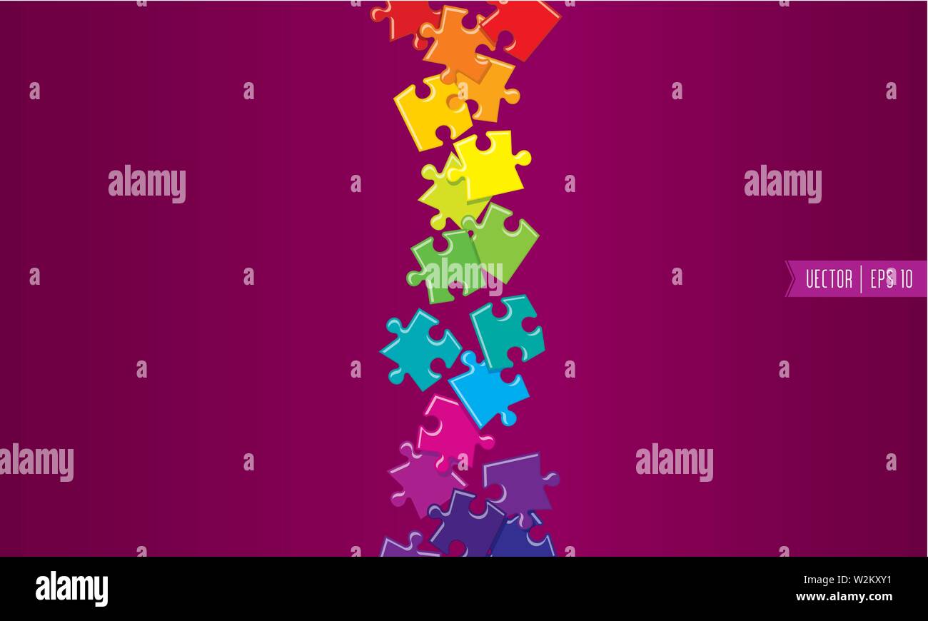 Spilled colored vector puzzles Stock Vector