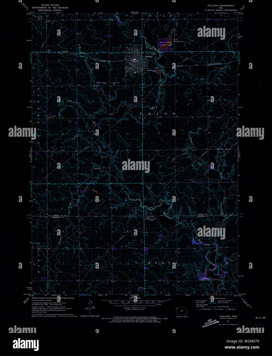 Map of paullina iowa hires stock photography and images Alamy