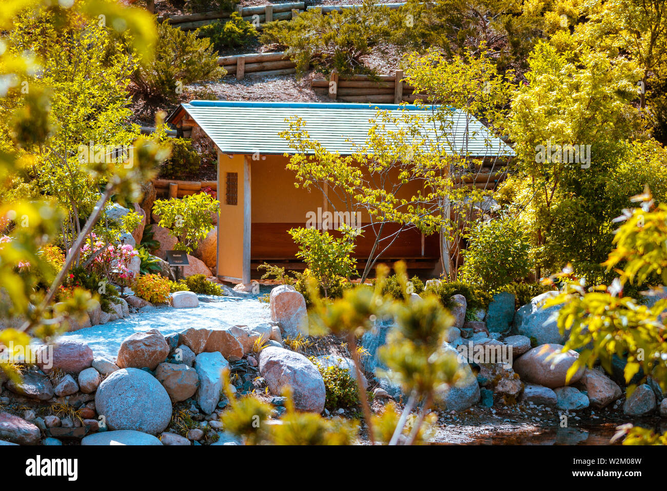 Waiting Area At The Tea House At The Japanese Gardens In The