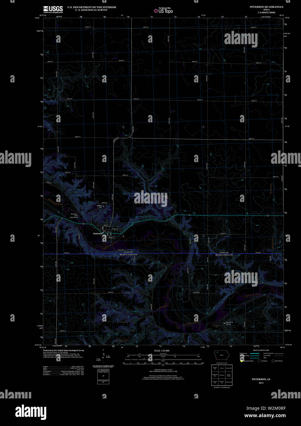Peterson iowa map hires stock photography and images Alamy