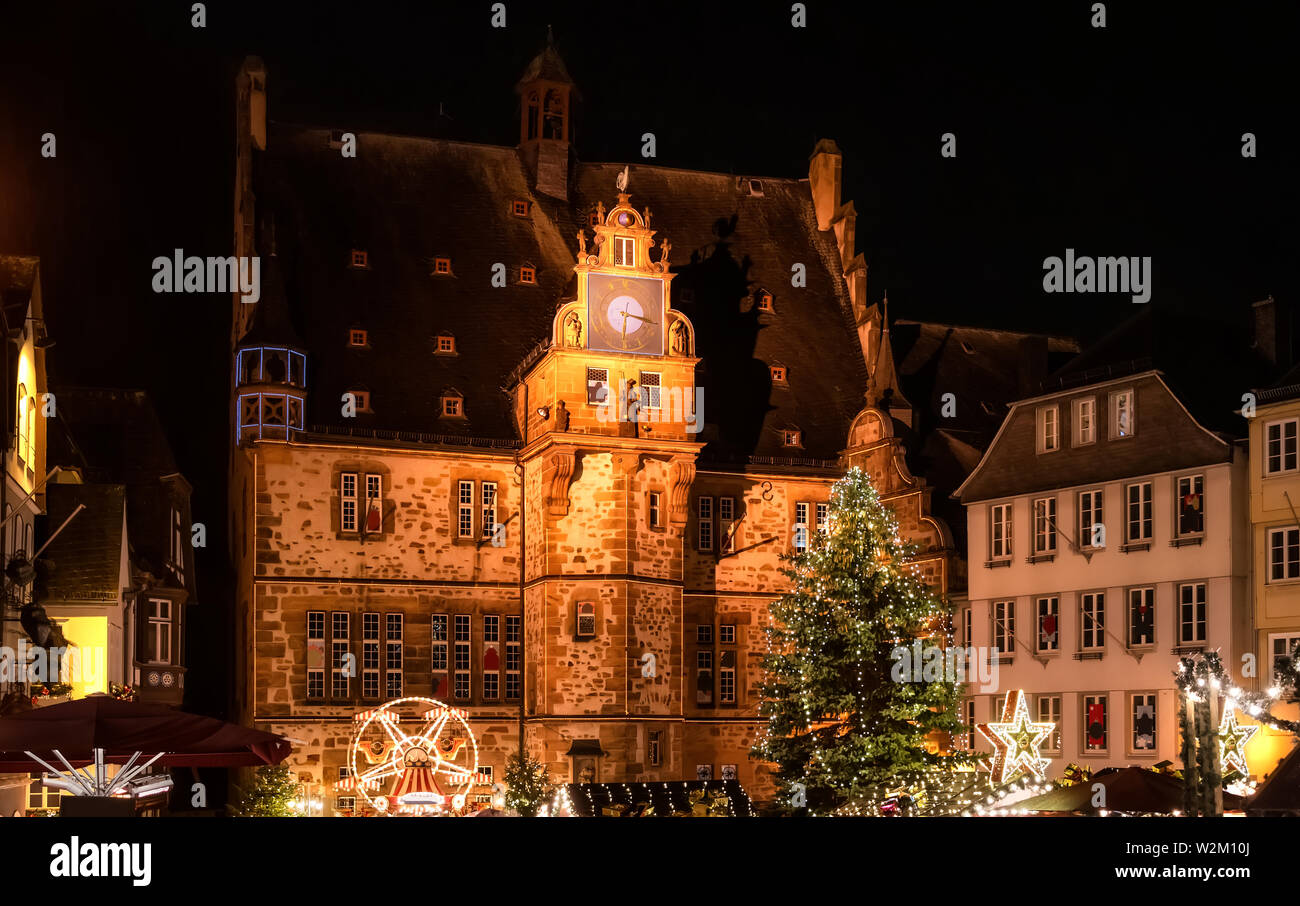 Christmas Market in Marburg, Germany Stock Photo