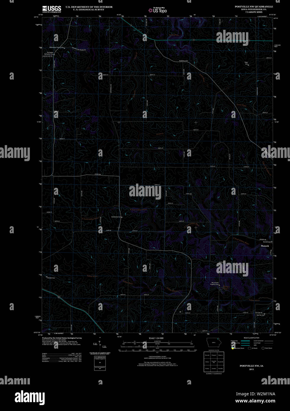 Postville iowa map hires stock photography and images Alamy