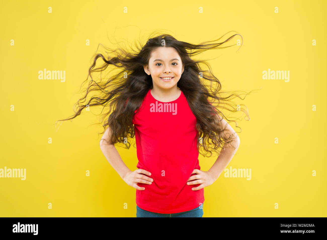 Kid Cute Face With Adorable Curly Hairstyle Little Girl Grow Long