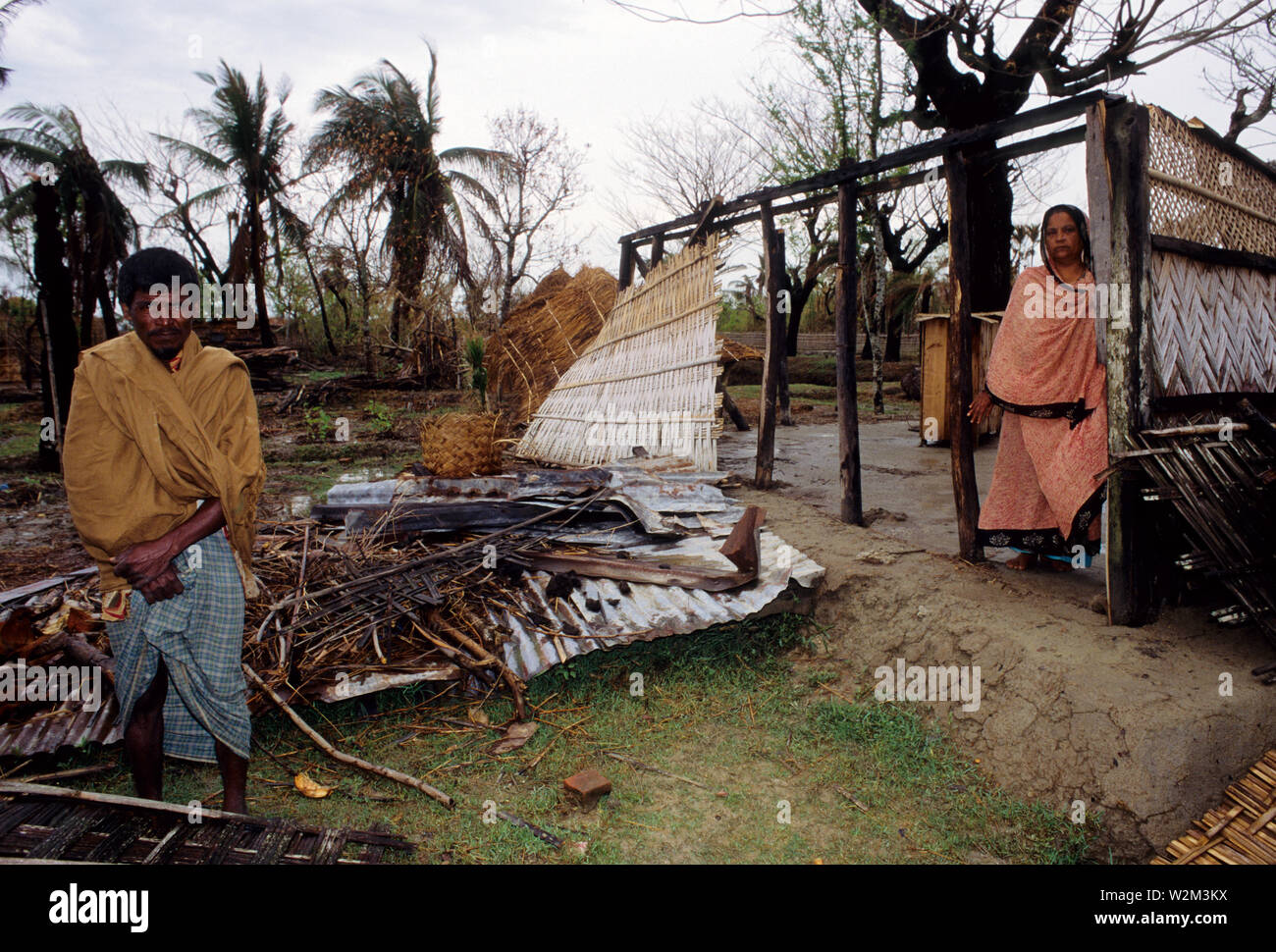 A Cyclone Affected Family, In Banshkhali, Chittagong, Bangladesh. 1991 ...