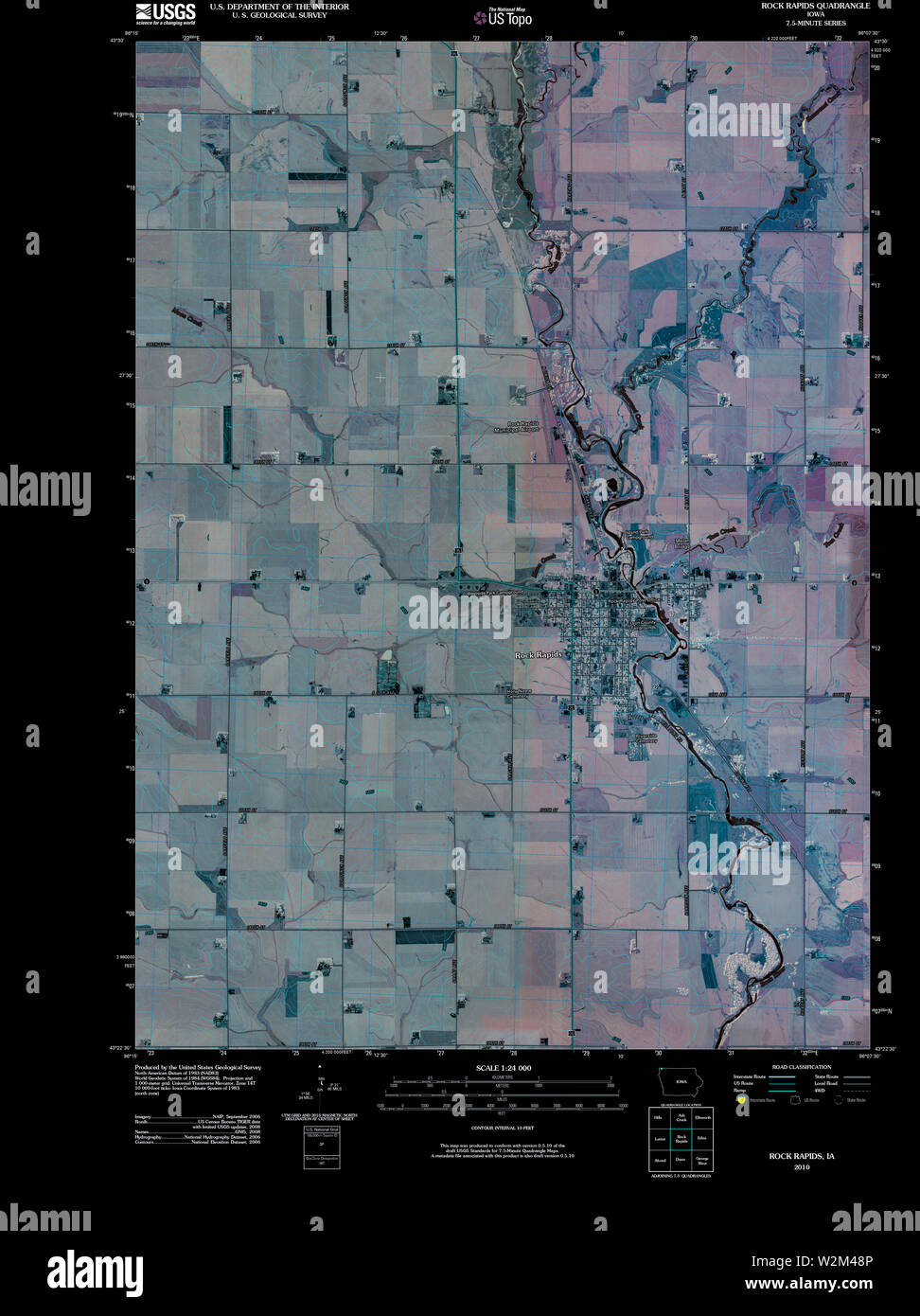 Map of rock rapids hires stock photography and images Alamy
