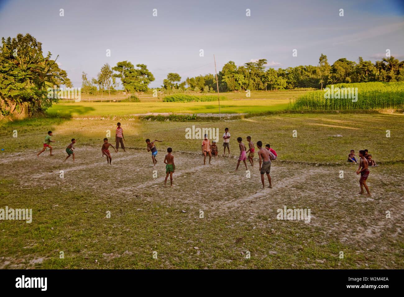 Children playing ‘Daricha’ a traditional game especially played in the