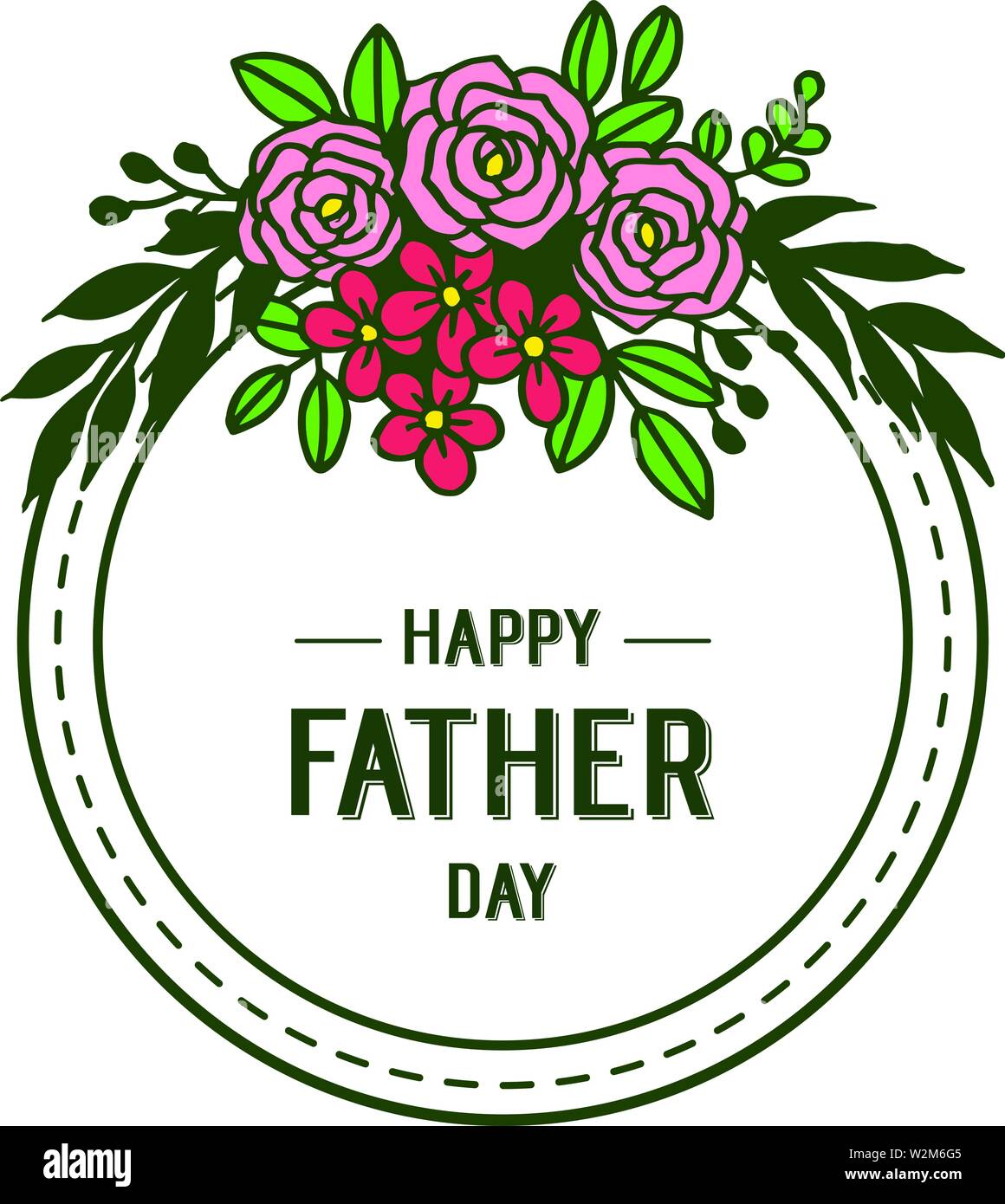 Vector illustration congratulation father day with shape circular of ...