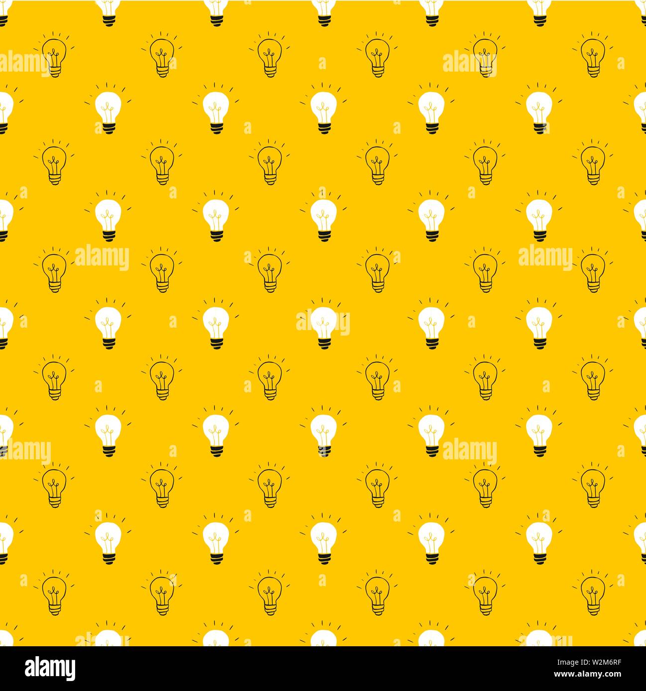 Light bulb Seamless Pattern hand drawn. Vector Illustration Stock ...