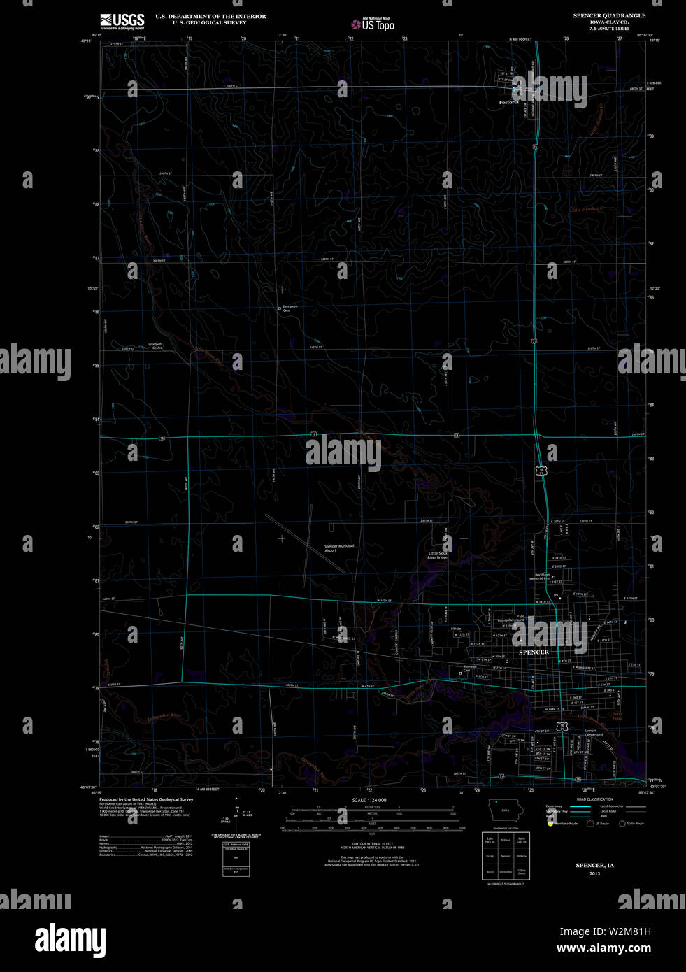 Map of spencer iowa hi-res stock photography and images - Alamy