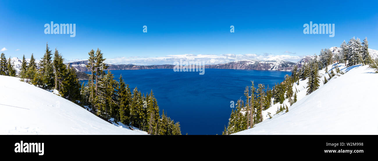 Crater Lake National Park is an American national park located in southern Oregon, fifth oldest national park in the United States and the only nation Stock Photo