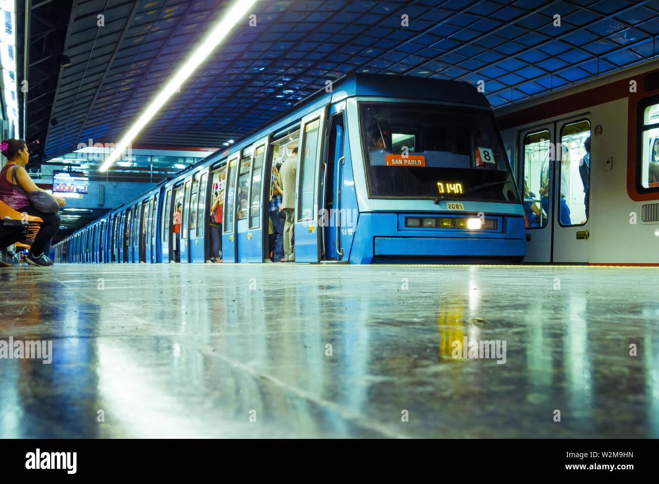 Ns93 SANTIAGO, CHILE - DECEMEBR 2014: A Metro de Santiago NS93 train at ...