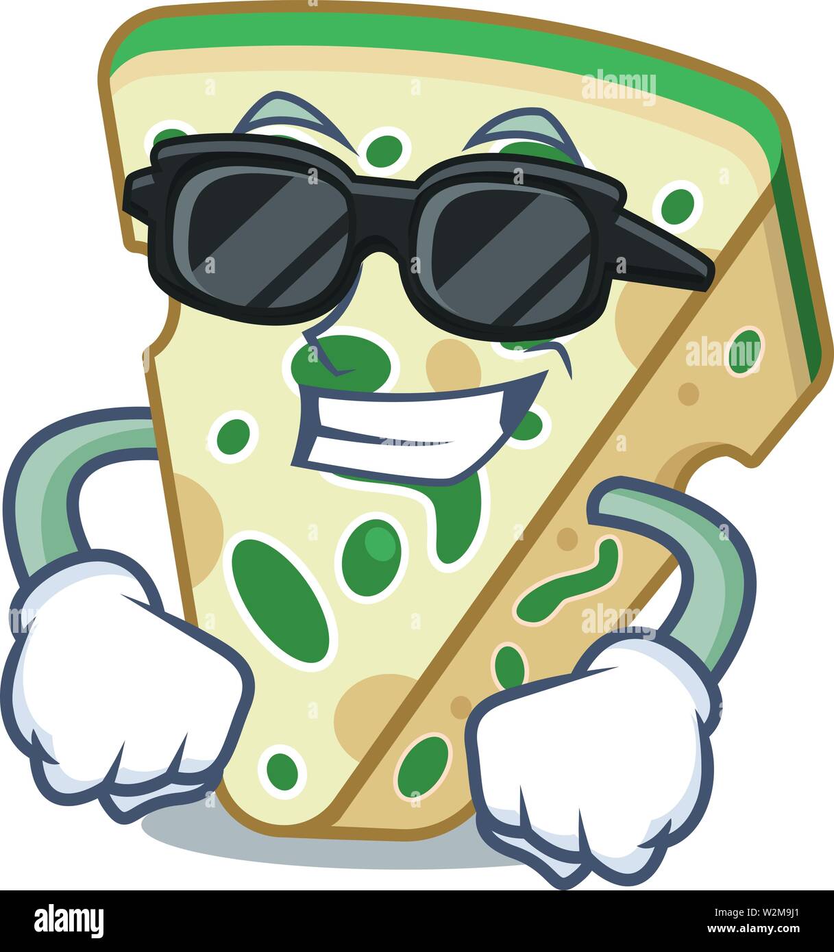 Super cool blue cheese served in cartoon plate Stock Vector Image & Art