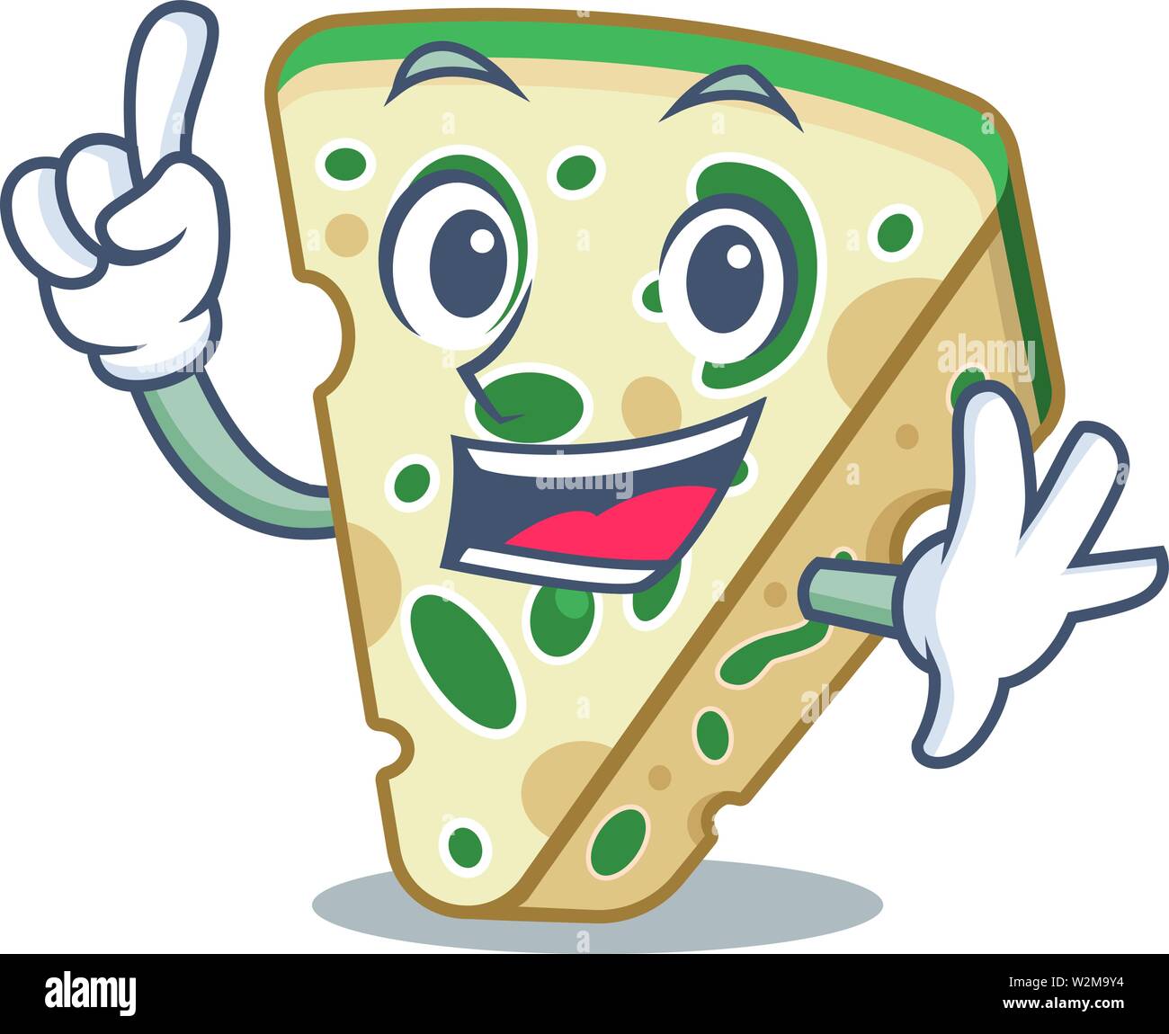 Finger blue cheese isolated with the mascot Stock Vector Image & Art