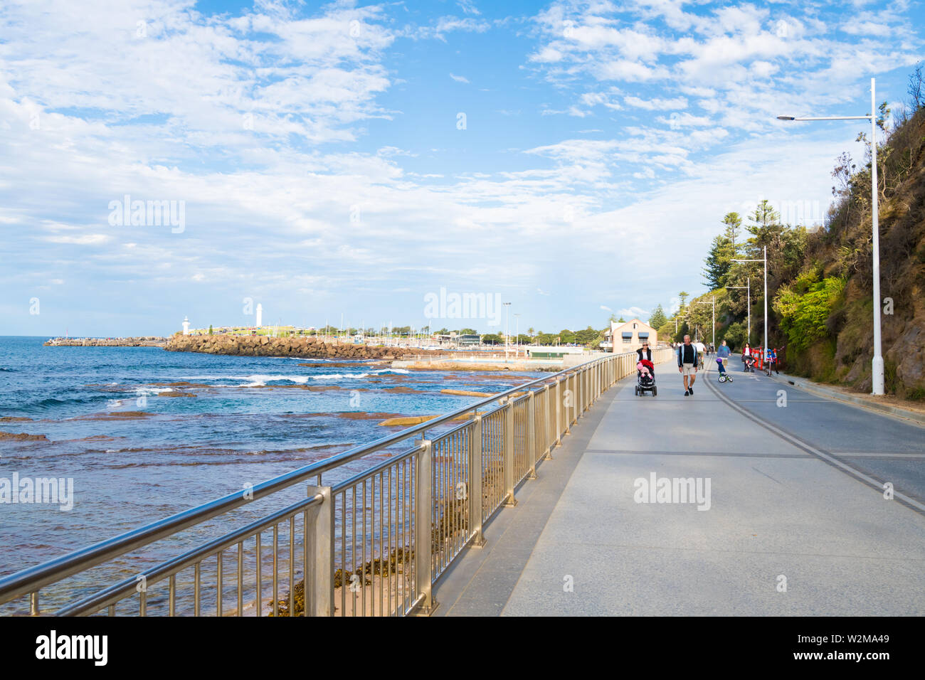 Wollongong, NSW, AustraliaJune 10, 2019 People enjoying the long