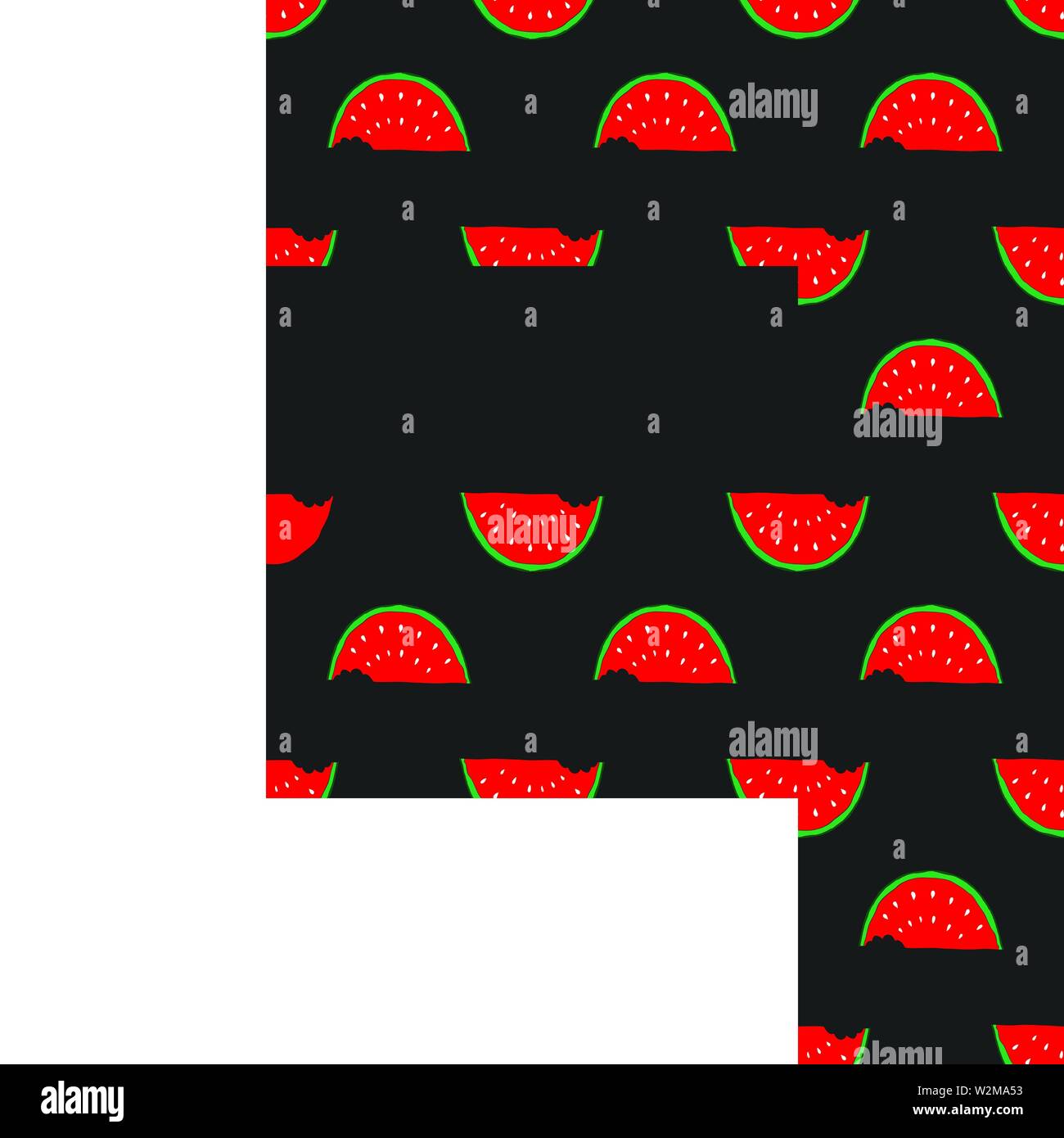Watermelon Seamless Pattern hand drawn. Vector Illustration Stock ...