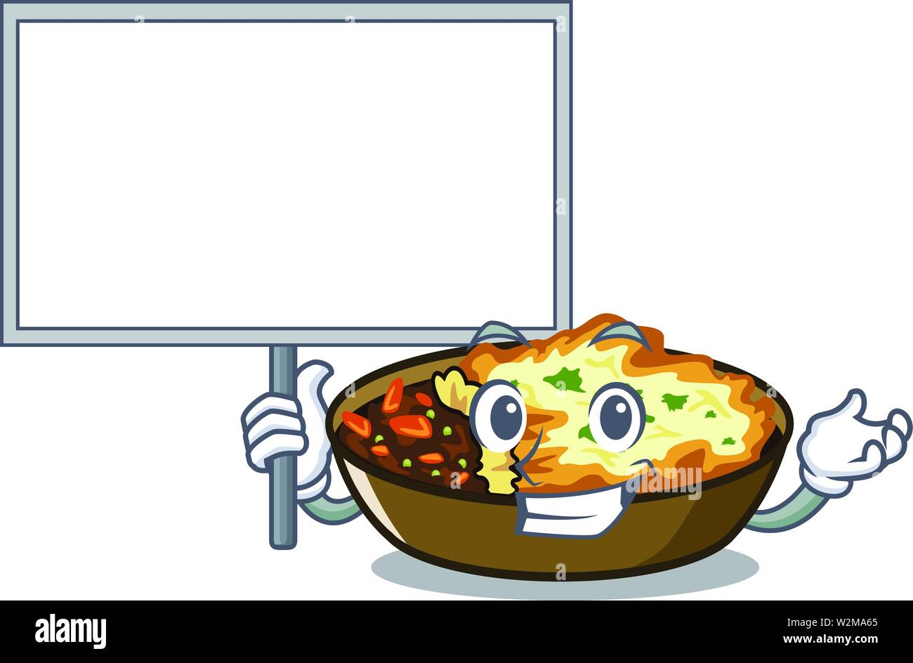 Bring board gratin is served into character plates Stock Vector Image