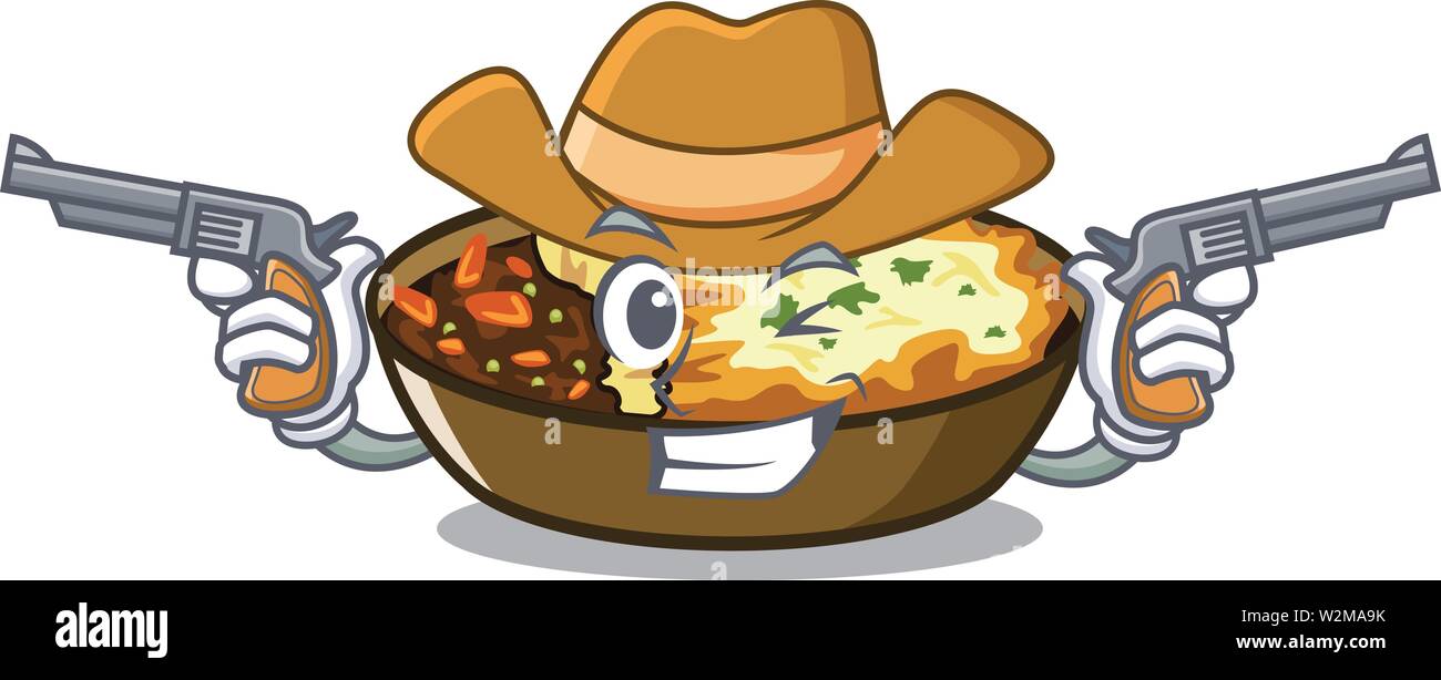 Cowboy gratin is served into character plates Stock Vector Image & Art