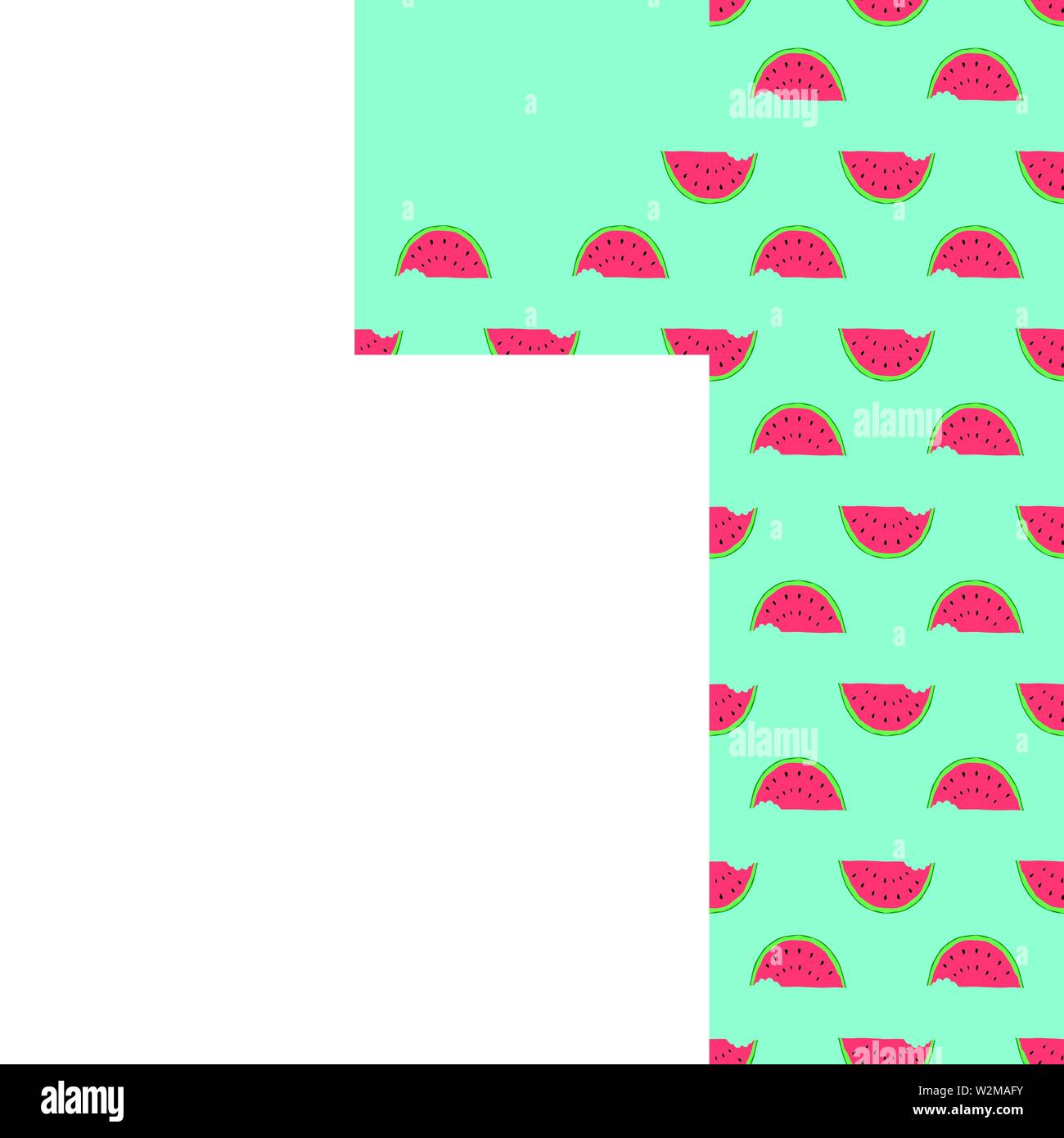 Watermelon Seamless Pattern hand drawn. Vector Illustration Stock ...