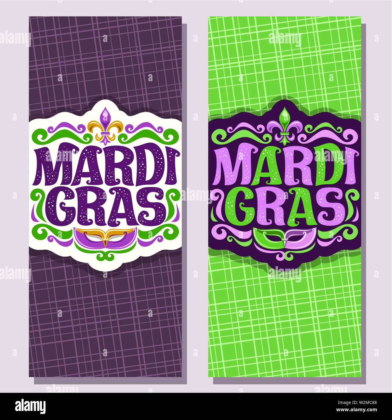 Vector vertical banners for Mardi Gras Stock Vector