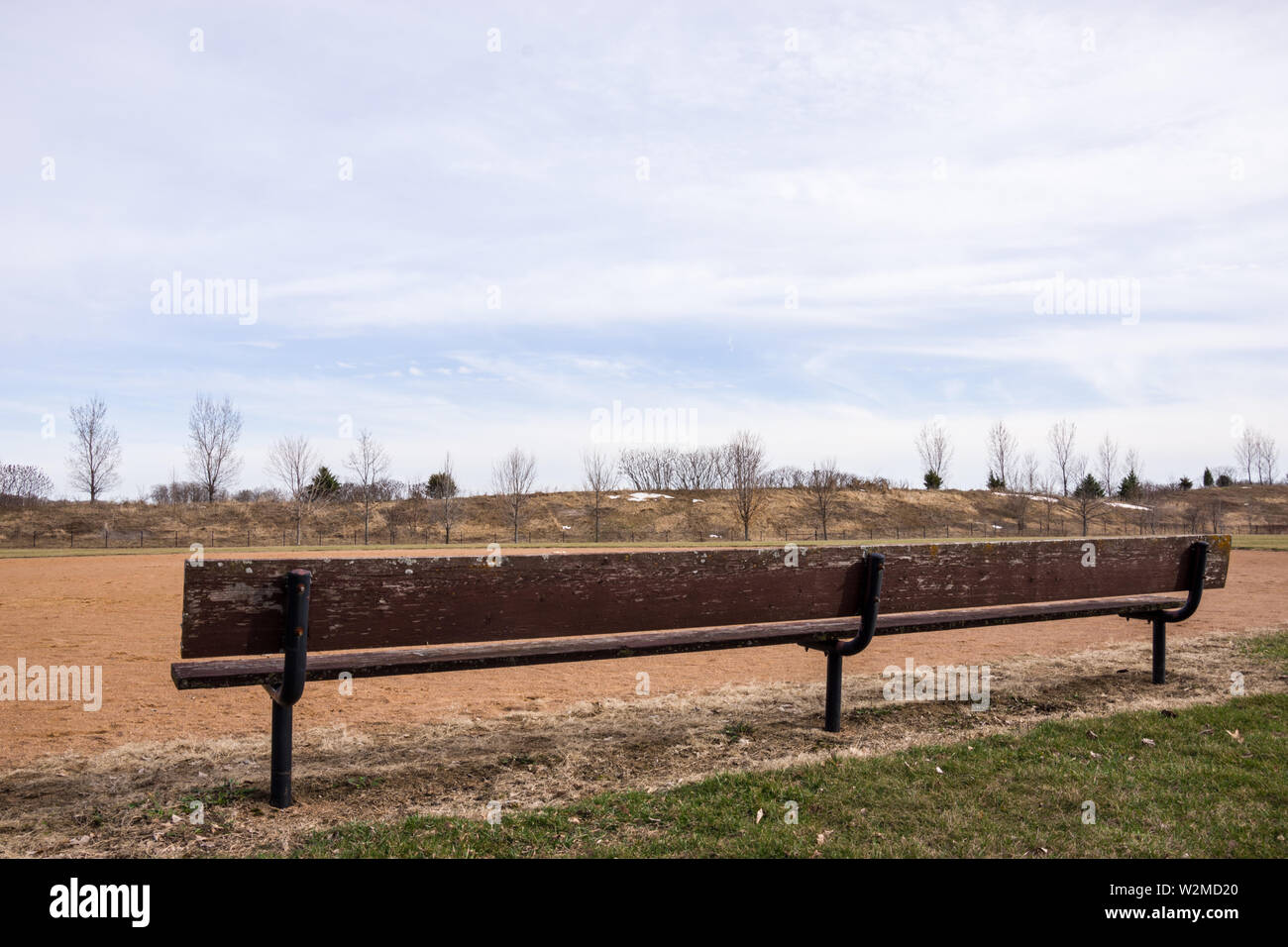 Ballpark bench at Rice Marsh Lake, Minnesota Stock Photo Alamy