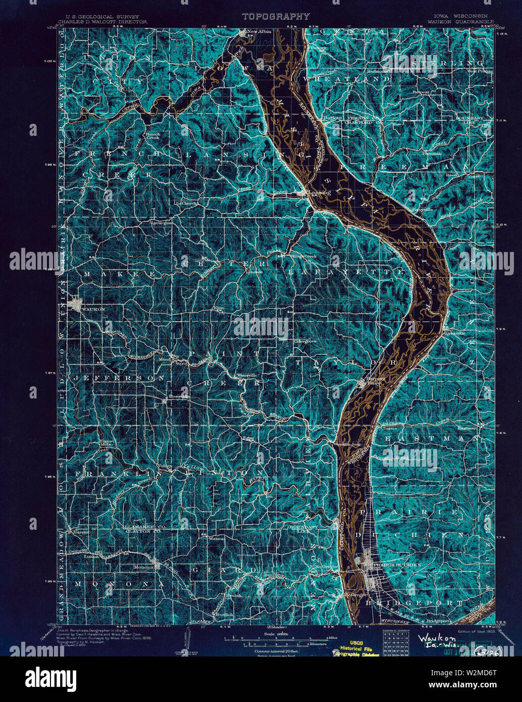 Waukon map hires stock photography and images Alamy