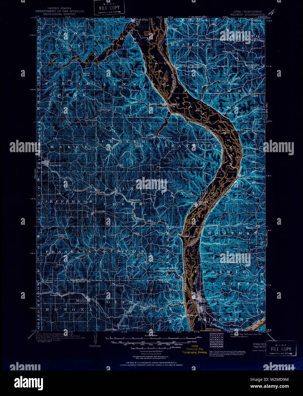 Waukon map hires stock photography and images Alamy