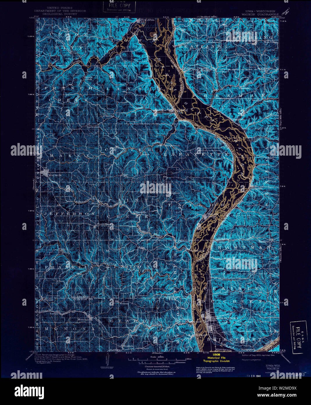 Waukon map hires stock photography and images Alamy