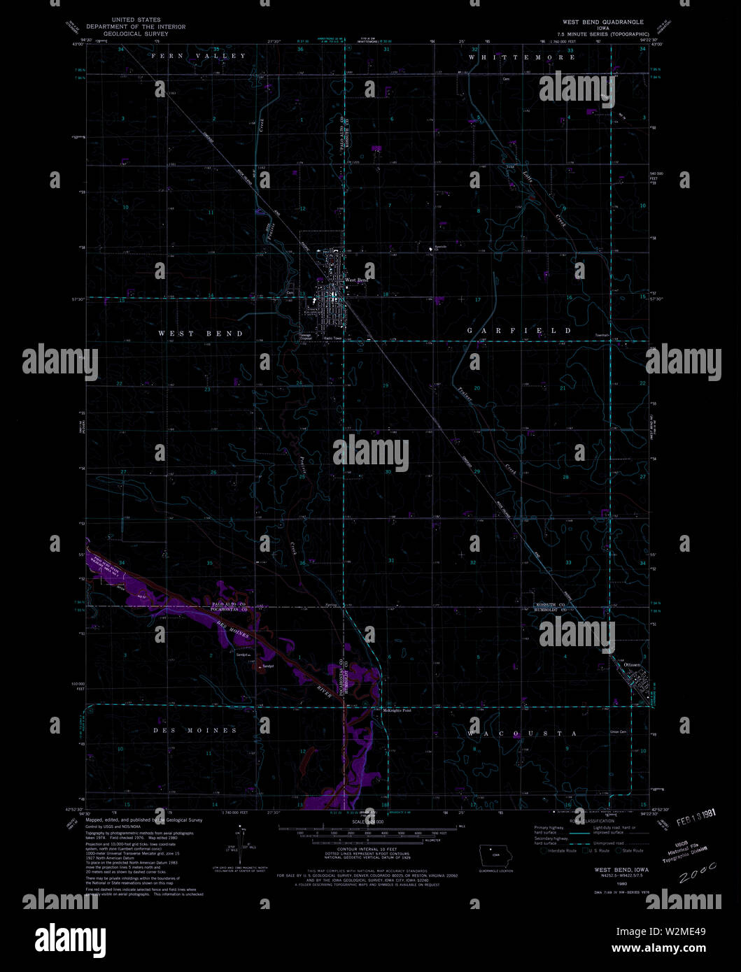 West bend iowa map hires stock photography and images Alamy
