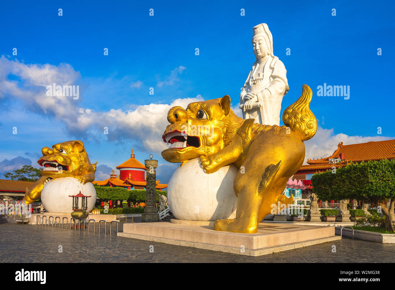 Guanyin on top of Chung Cheng park in keelung, taiwan Stock Photo