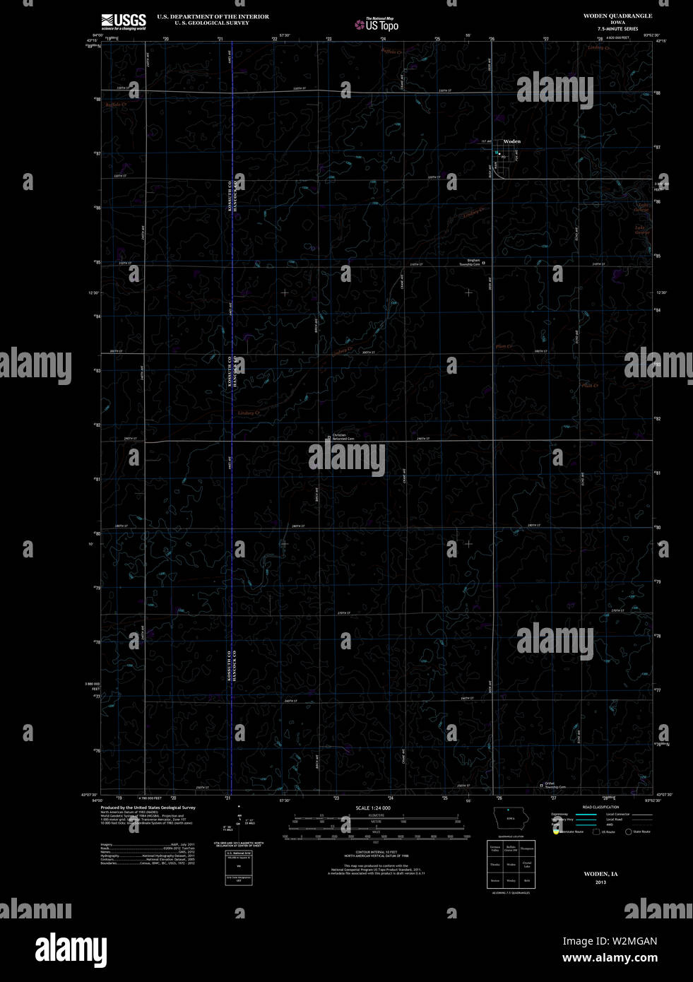 Woden iowa map hires stock photography and images Alamy