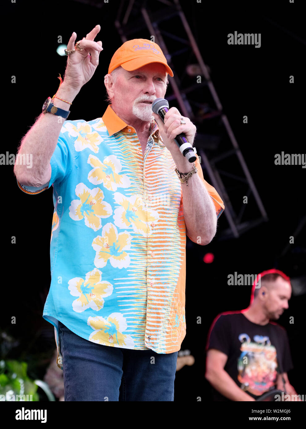 Mike Love of The Beach Boys performing at The Cornbury Music Festival, Oxford, UK. July 7, 2019 Stock Photo