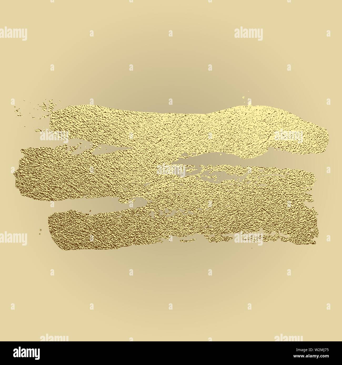 Gold paint stroke. Abstract gold glittering textured art illustration. Hand drawn brush stroke design element. Vector illustration Stock Vector