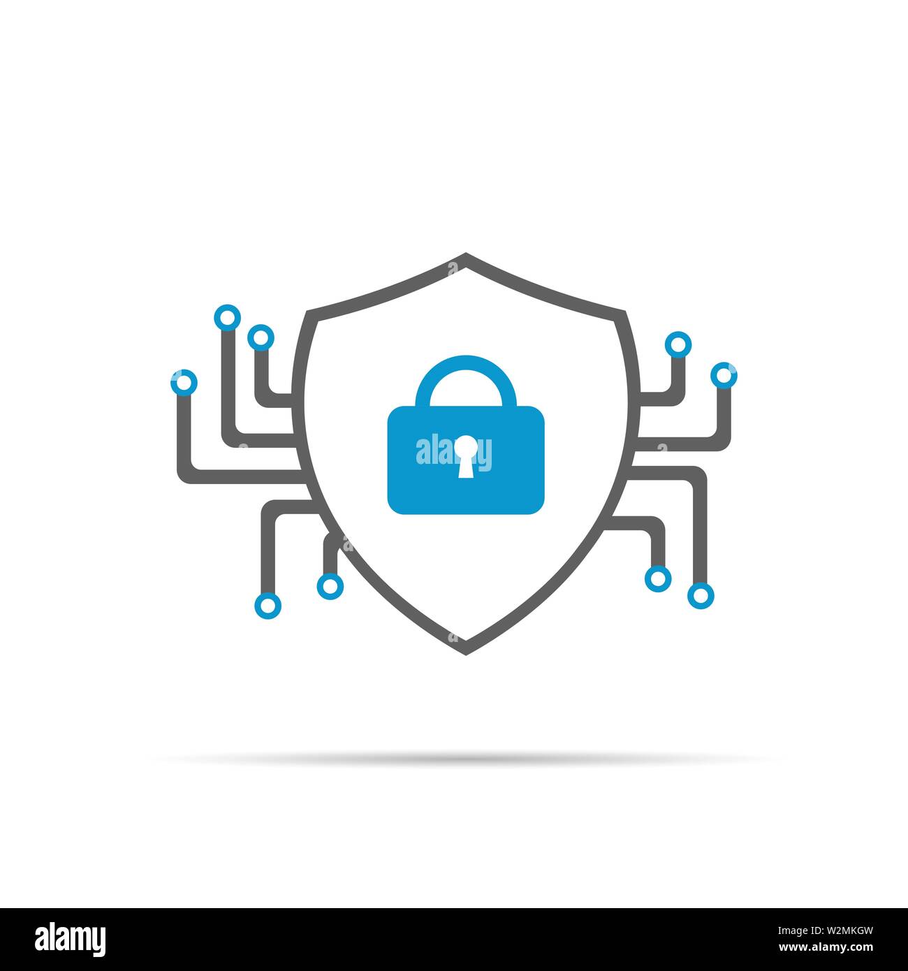 Cyber security icon with shadow. Vector eps10 Stock Vector