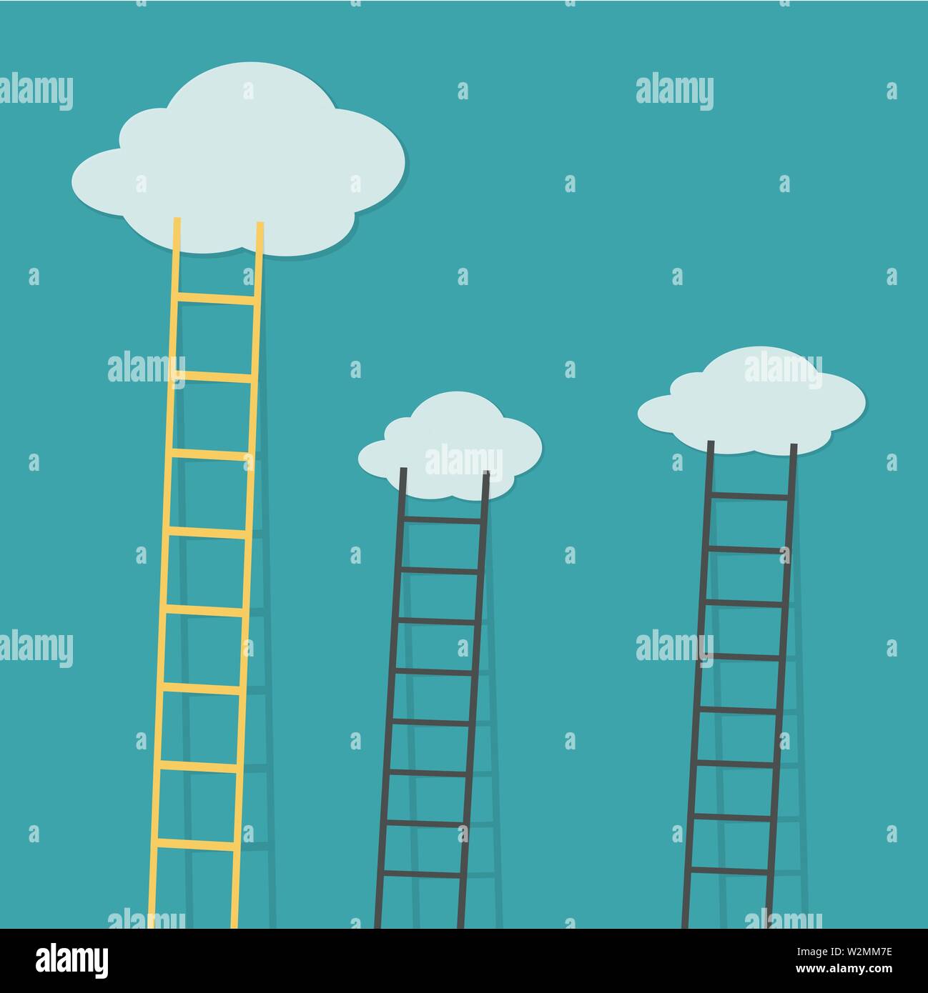 ladders to sky with clouds. Vector eps10 Stock Vector Image & Art - Alamy